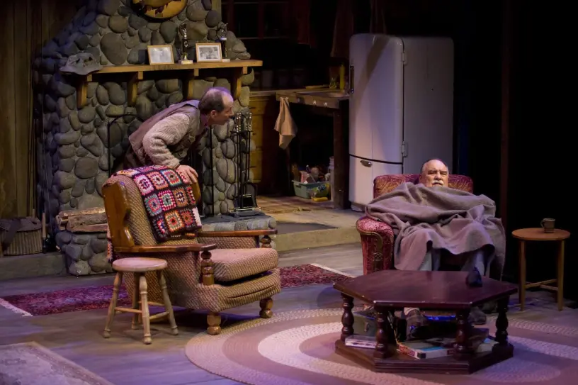 Michael Chaisson and Reg Dreger in Prairie Theatre Exchange's production of 'The Fly Fisher's Companion'. Photo credit: Bruce Monk 2