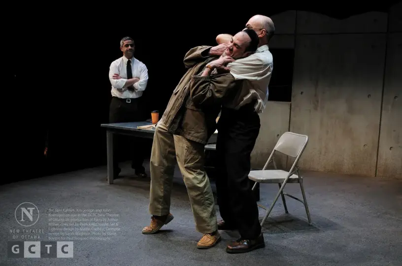 (l-r) Sam Kalilieh, Kris Joseph and John Koensgen in GCTC/New Theatre of Ottawa co-production of 'Facts'. Photo by Steve Boyton for Paul Toogood Photography. 1