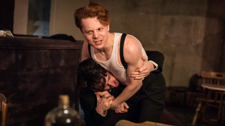 Maaor Ziv, Luis Fernandes, Blue Bigwood-Mallin, G Kyle Shields; Costumes by Lindsay Dagger Junkin; Set by Adam Belanger; Lighting by Melissa Joakim; Photo by John Gundy