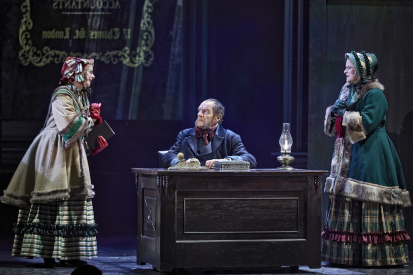Anna Cummer, Stephen Hair, Karen Johnson-Diamond in Theatre Calgary's A Christmas Carol. Photo by Trudie Lee