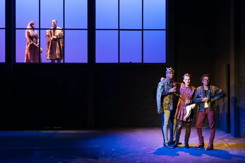 SIRINE SABA, ADETOMIWA EDUN, STEFAN ADEGBOLA, DICKIE BEAU, HIRAN ABEYSEKERA; PHOTO BY HAMPSTEAD THEATRE (UK)