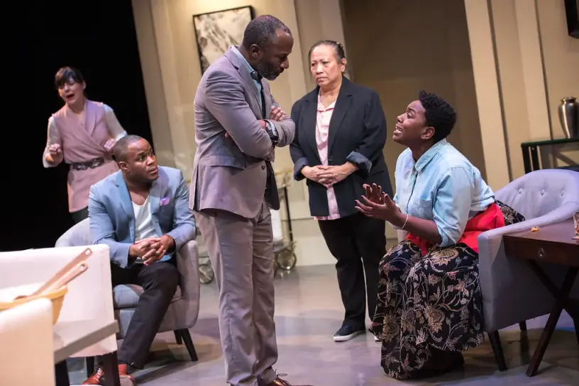 (L-R) Natasha Greenblatt, Matthew Brown, Andrew Moodie, Carolyn Fe, Meghan Swaby. Photo: Dahlia Katz