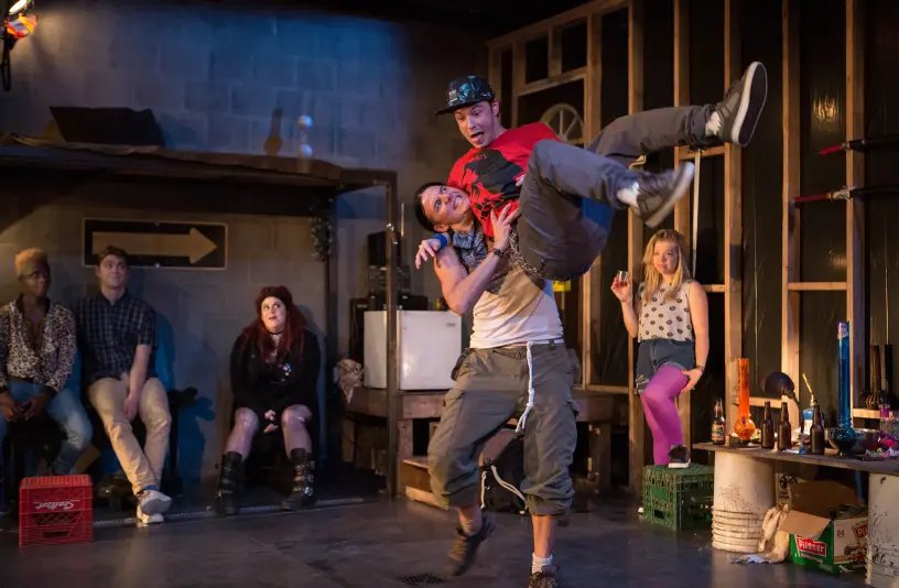 Tarragon Theatre - Daniel Ellis, Jake Vanderham, Nikki Duval, Brian Soloman, Jacob Ehman, Vivien Endicott-Douglas Photo by Cylla Von Tiedemann