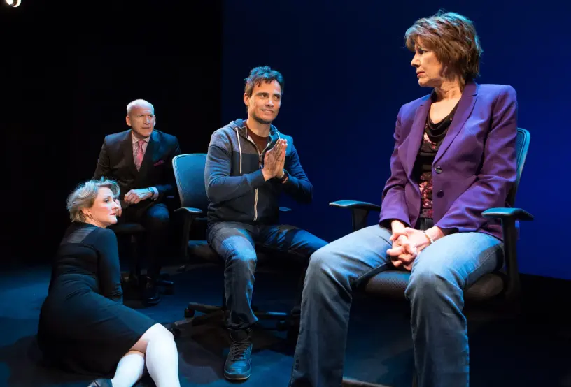 Kelli Fox , John Bourgeois, Fabrizio Filippo & Maggie Huculak in 'The Summoned' at Tarragon Theatre. Photo: Cylla von Tiedemann. 1