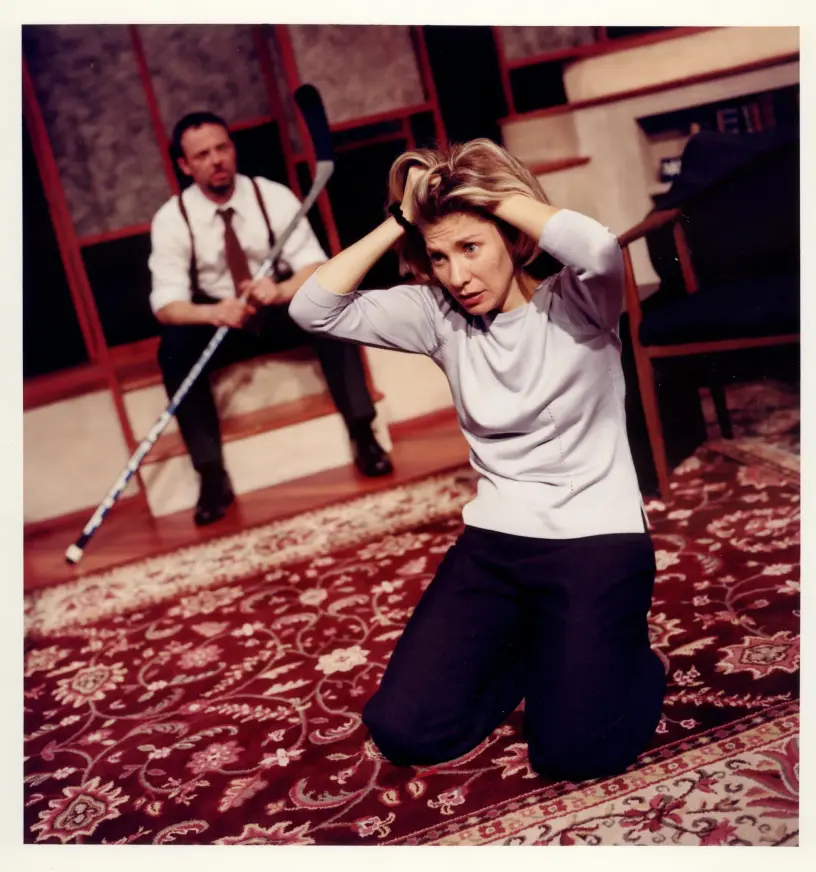 Diane Flacks and Richard Greenblatt in SIBS, at Tarragon Theatre, March 2000, written by Diane Flacks and Richard Greenblatt photography by Greg Tjepkema 2
